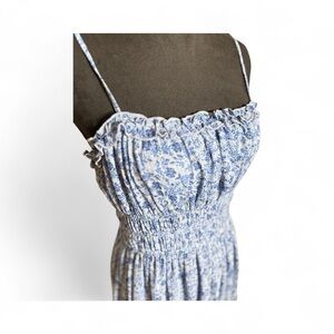 Floral Blue Spaghetti Strap Dress